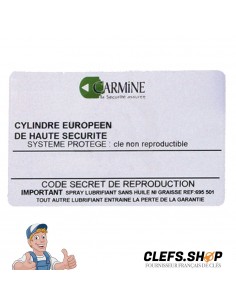 Carte de propriété Carmine