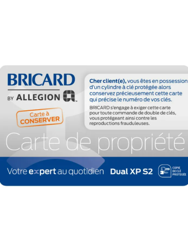 Cylindre BRICARD Dual XP S2 à bouton