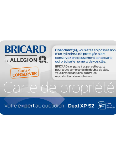 Cylindre BRICARD Dual XP S2 à bouton