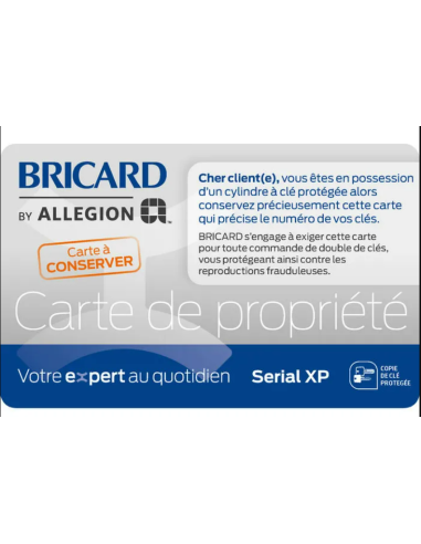 Cylindre BRICARD Serial S- à  bouton