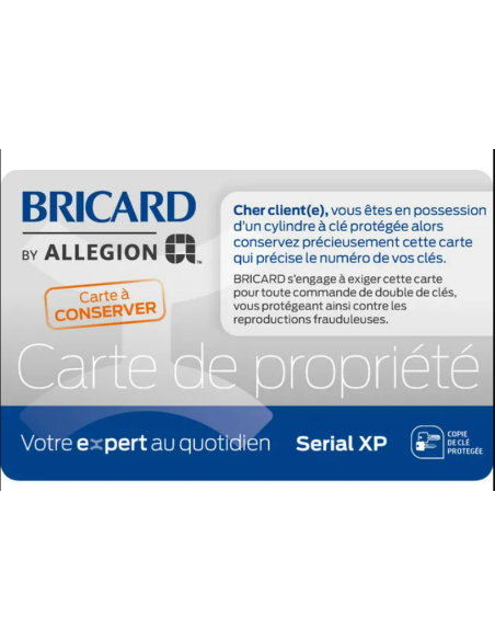 Cylindre BRICARD Serial S- à  bouton