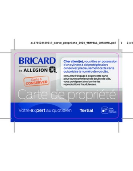 Cylindre européen Bricard Tertial