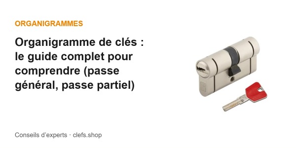 Organigramme de clés : le guide complet pour comprendre (passe général, passe partiel)